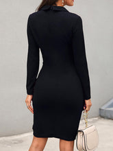 Long Sleeve Elegant V Neck Mini Dress